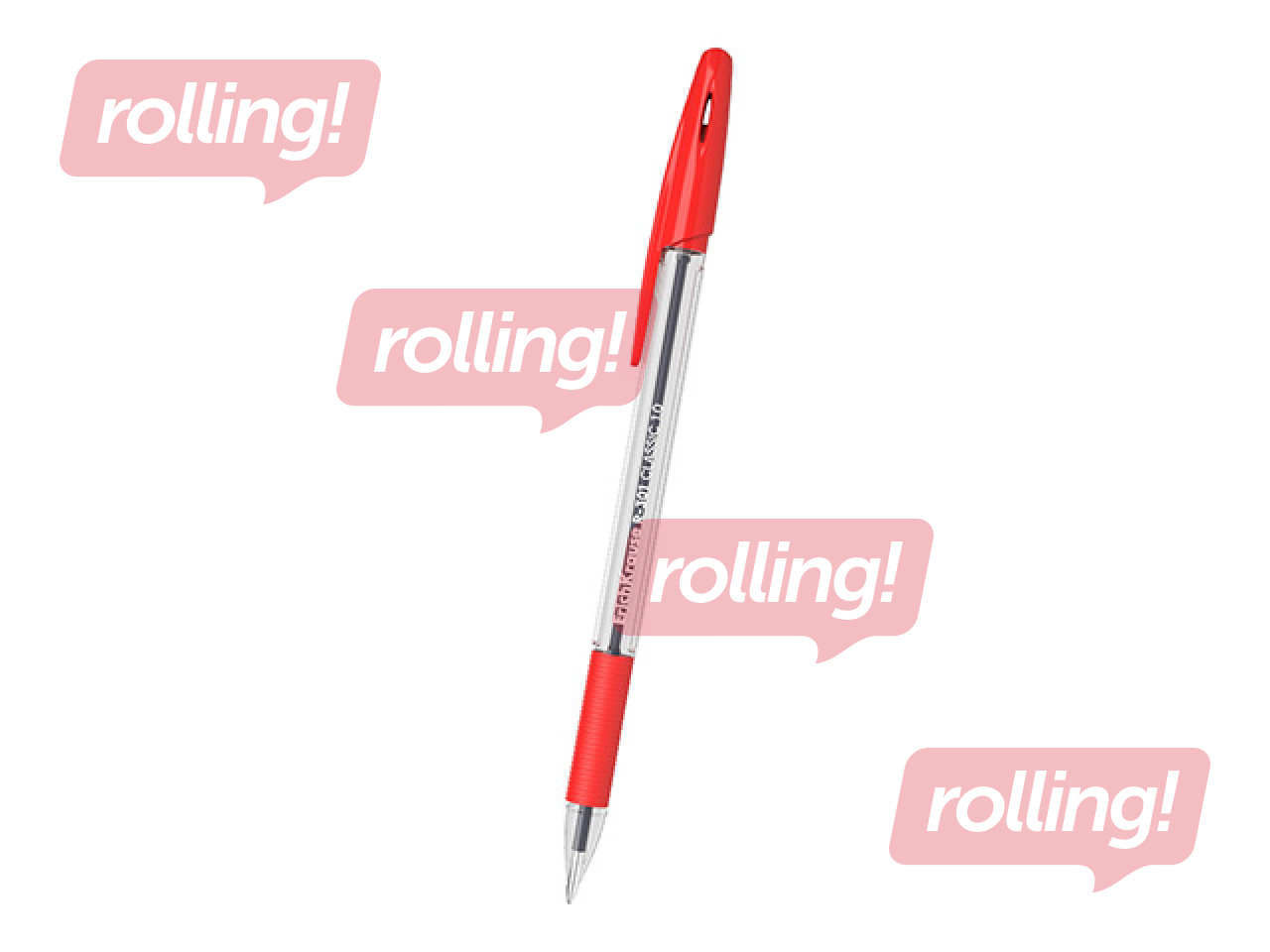 Ballpoint pen ErichKrause R-301 Stick&Grip Classic, red, 1.0mm