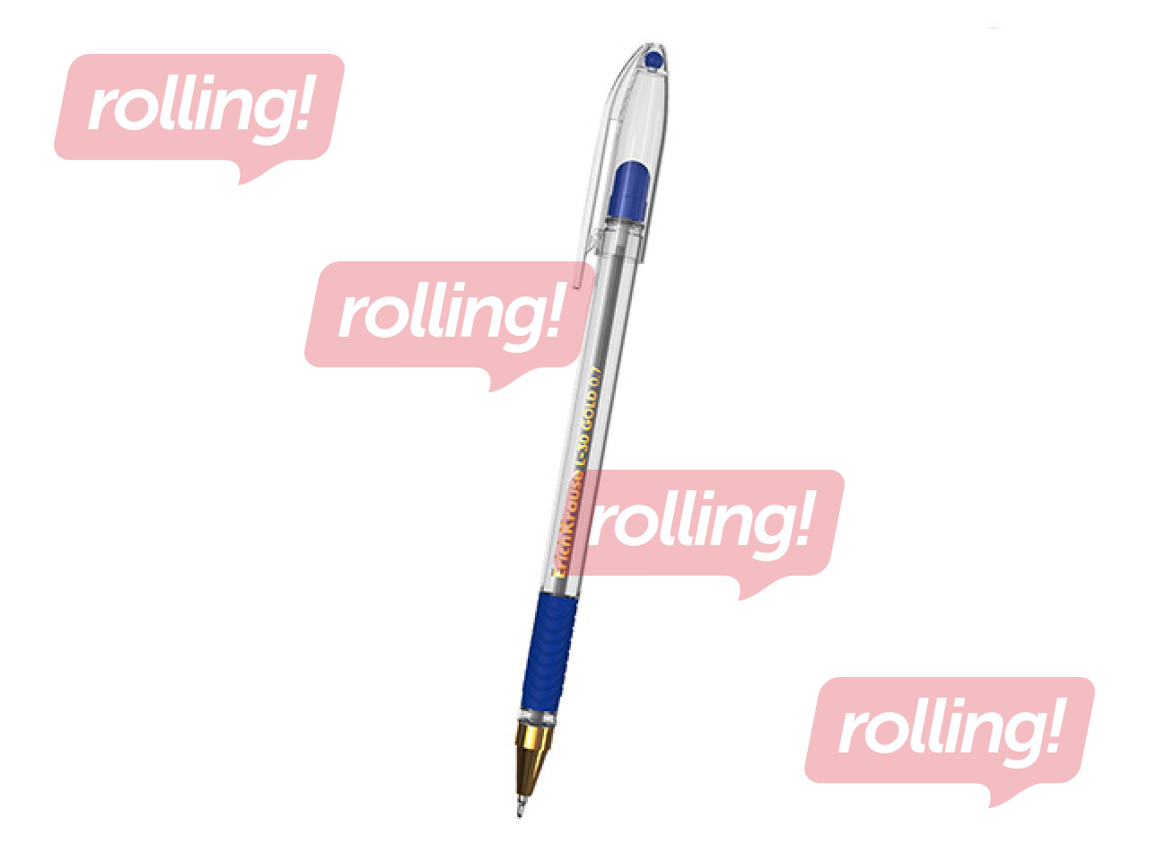 Lodīšu pildspalva ErichKrause L-30 Gold Stick&Grip Classic, zila, 0.7mm