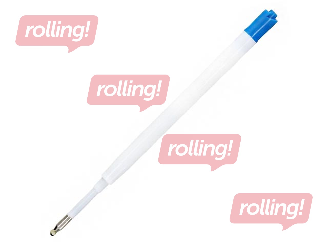 Ballpoint pen plastic refills, blue