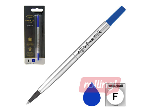 Serdenis tintes rollerim Parker, lodītes diametrs 0.5 mm (F), zila tinte