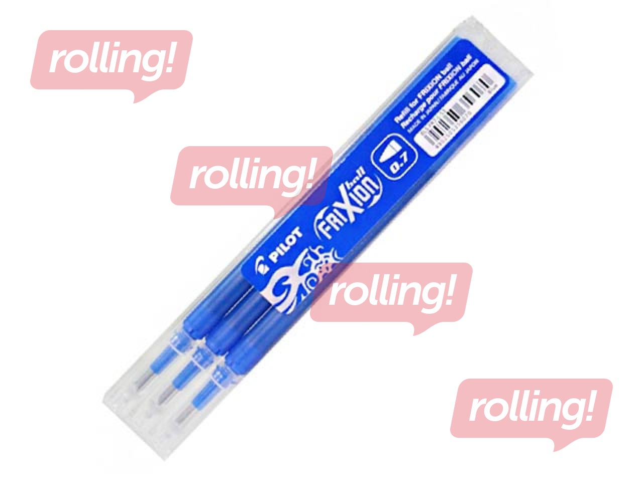 Serdenis Pilot Frixion 0.7mm, zila tinte, iepakojumā 3 gab.