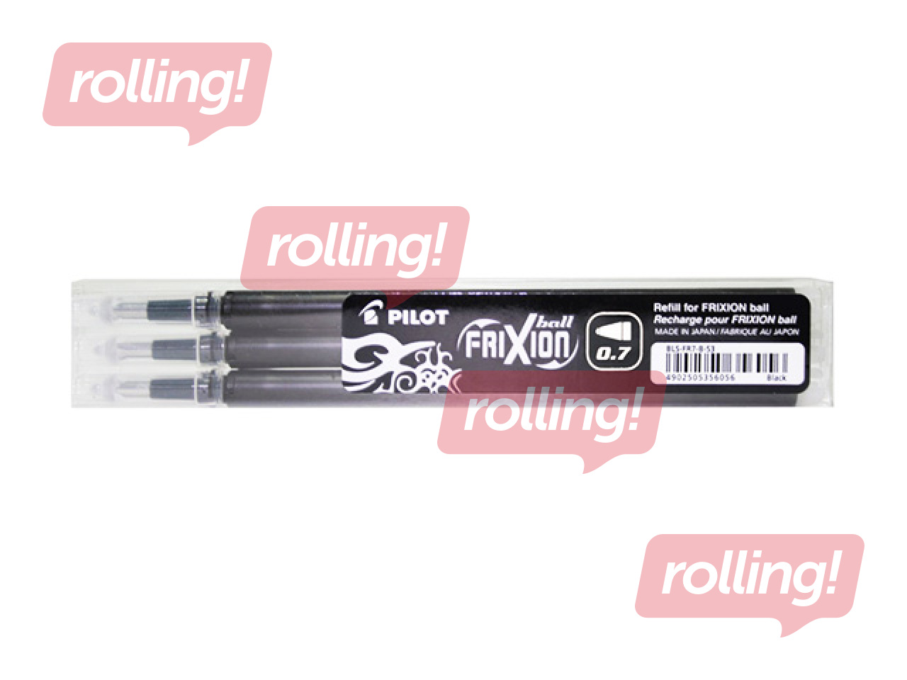 Refill Pilot Frixion 0.7mm, black, 3 pcs. in pack