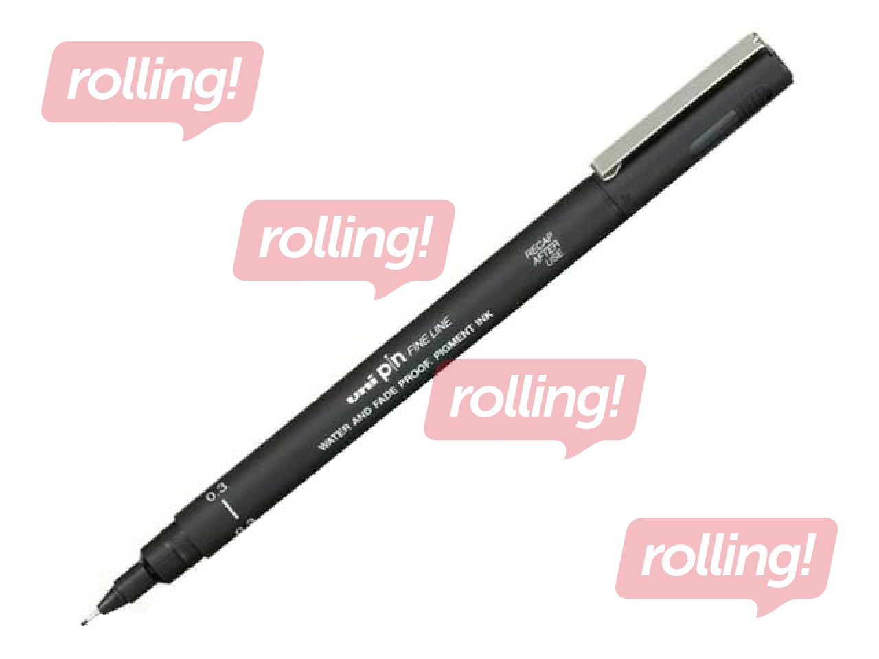 Flomāsterpildspalva Uni PIN , 0.3mm, melna