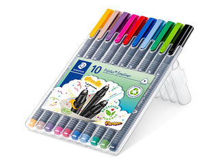 Fineliner set STAEDTLER TRIPLUS, 0.3mm, 10 colours