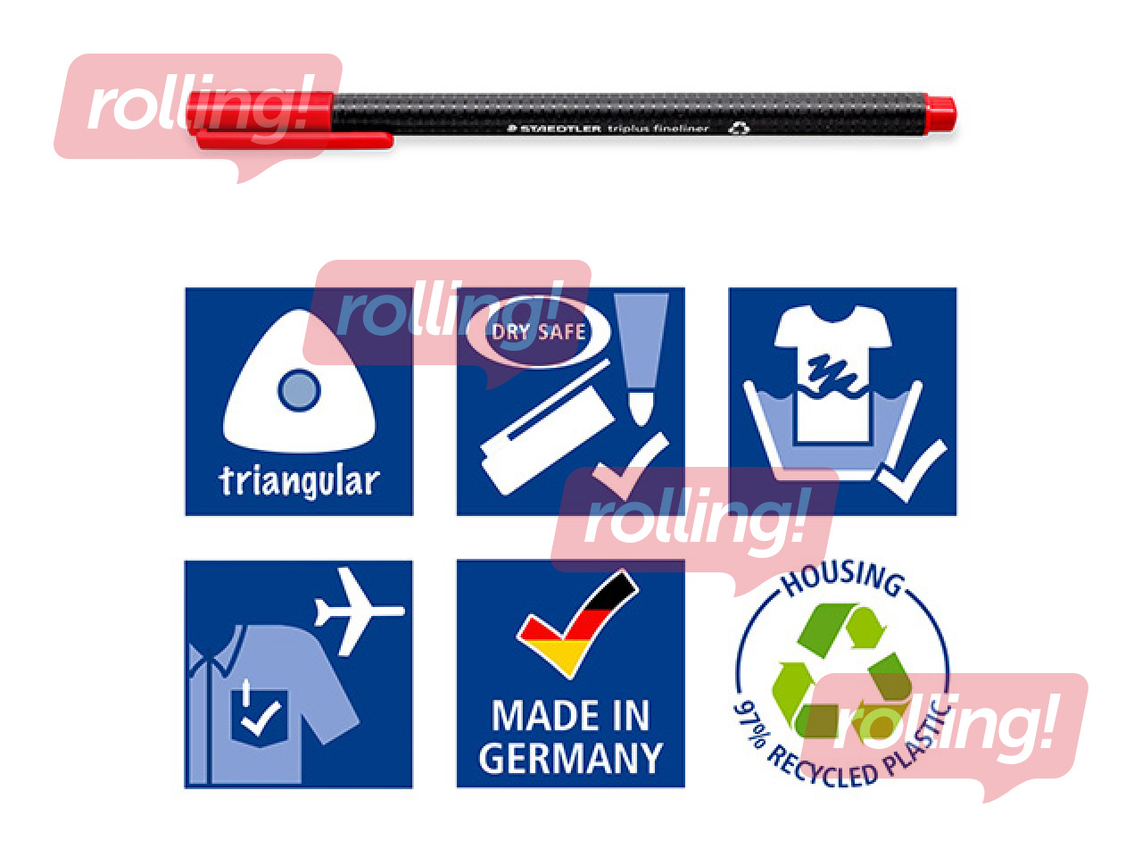 Peenmarkerite komplekt STAEDTLER TRIPLUS, 0.3mm, 10 värvi