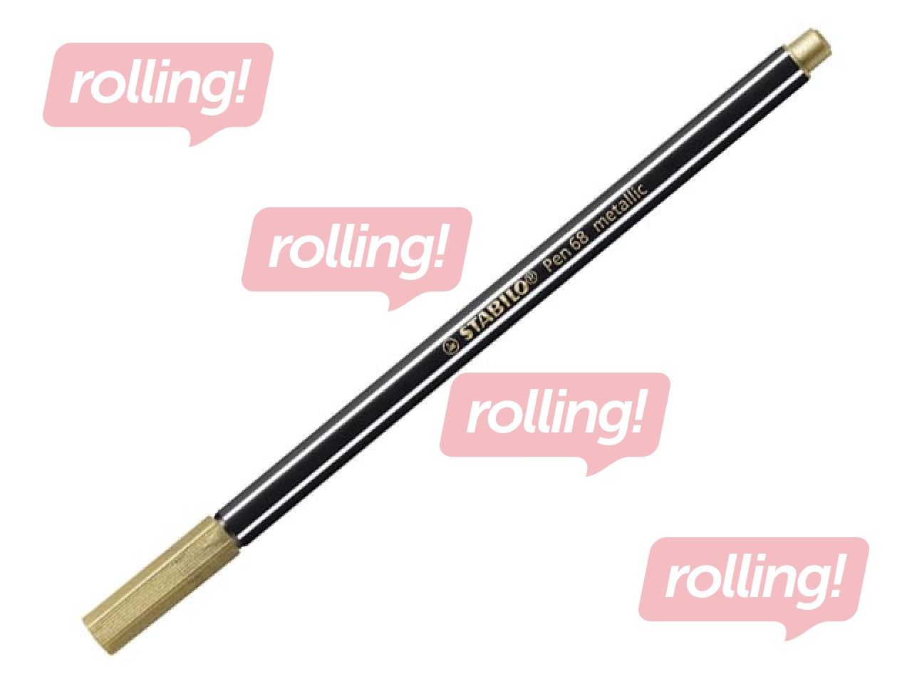Flomāsterpildspalva Stabilo Pen 68 metallic, 1mm, zelta