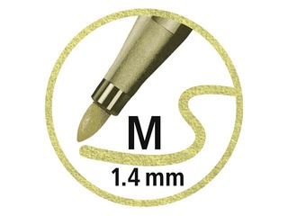 Flomāsterpildspalva Stabilo Pen 68 metallic, 1mm, zelta