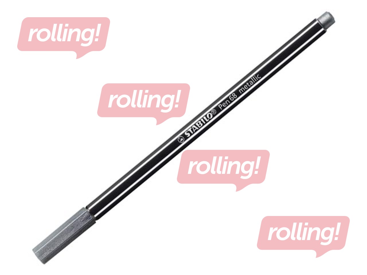 Flomāsterpildspalva Stabilo Pen 68 metallic, 1mm, sudraba