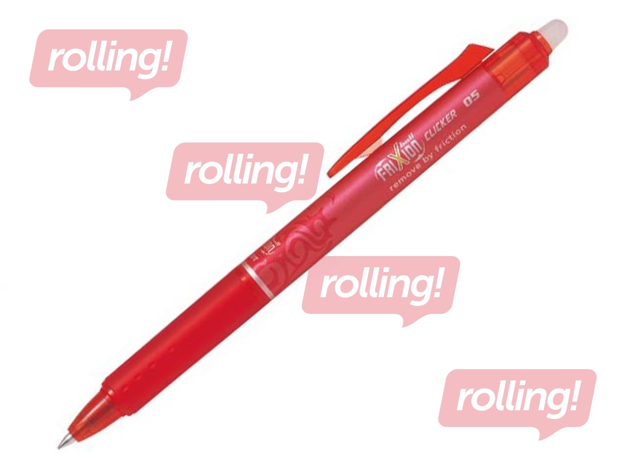 Pildspalva rollers Pilot Frixion Clicker, dzēšama, sarkana tinte, 0.5mm