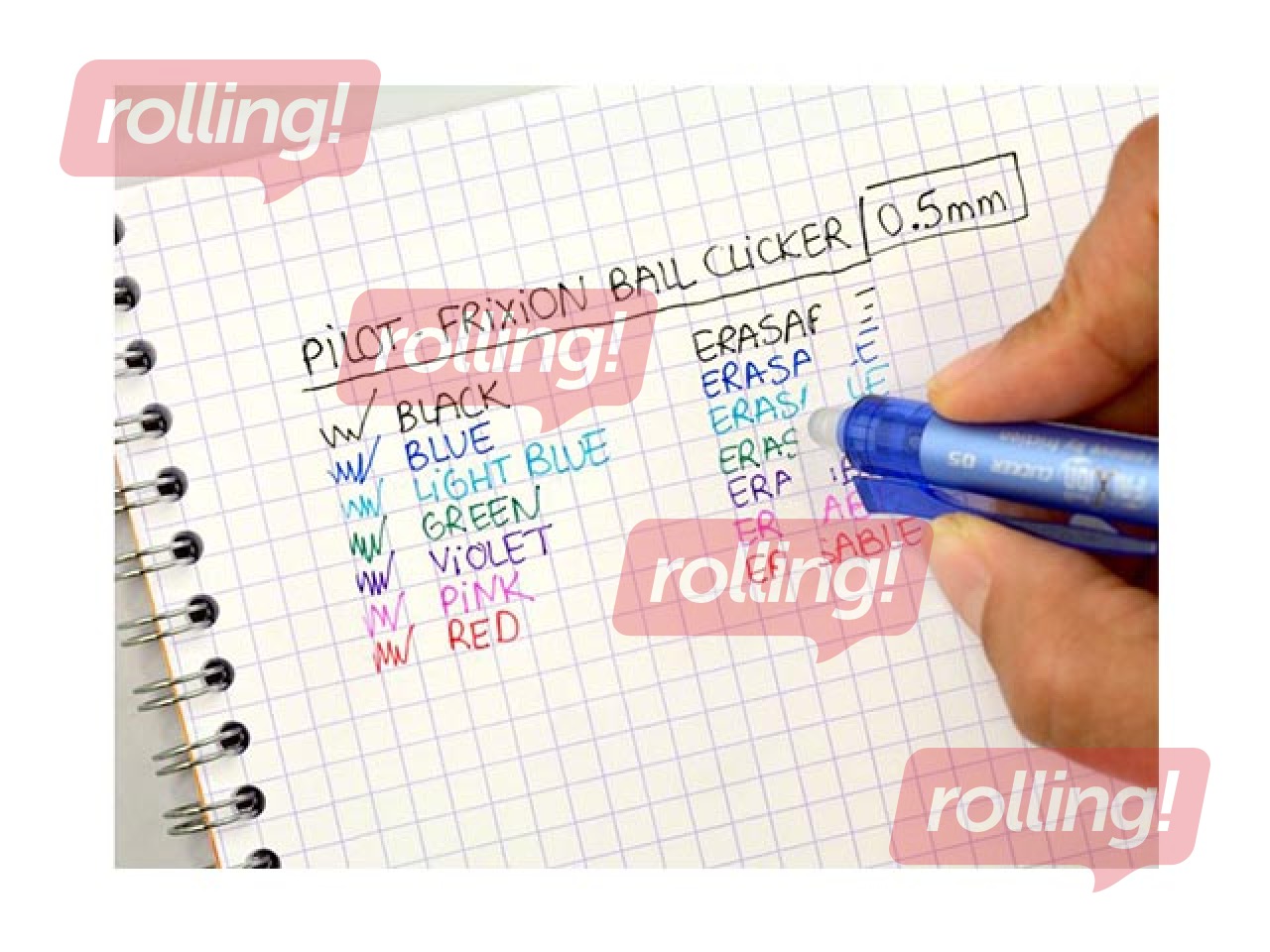 Pildspalva rollers Pilot Frixion Clicker, dzēšama, sarkana tinte, 0.5mm