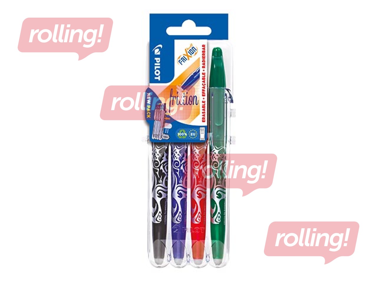 Pildspalvu rolleru komplekts Pilot Frixion Clicker, dzēšamas, 0.7mm, 4 krāsas