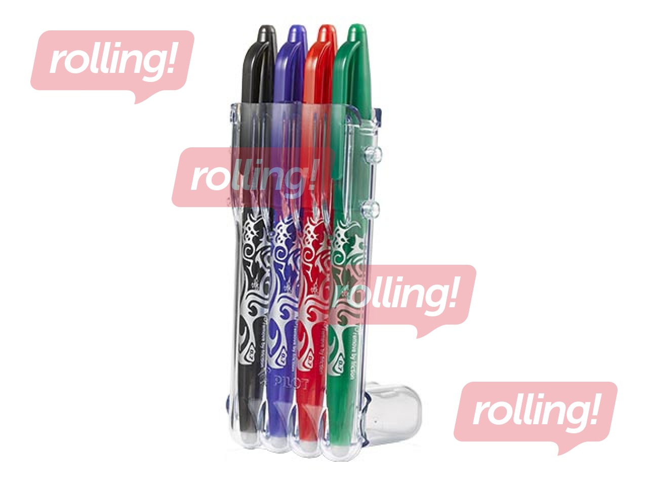 Pildspalvu rolleru komplekts Pilot Frixion Clicker, dzēšamas, 0.7mm, 4 krāsas