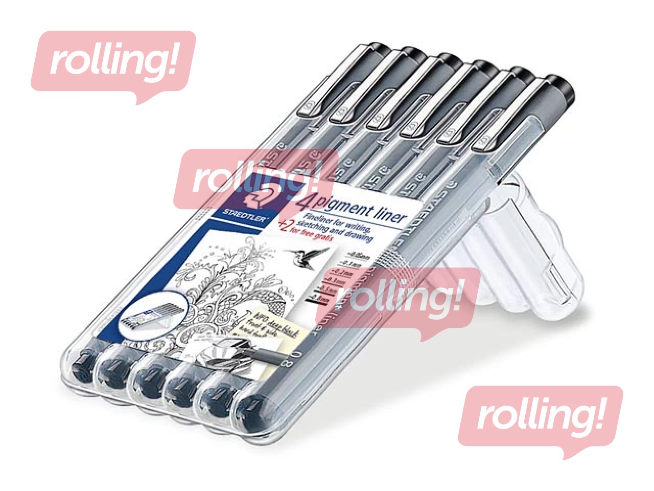 Кoмплект фломастеров STAEDTLER Fineliner, 6 значений ширины линии, черный