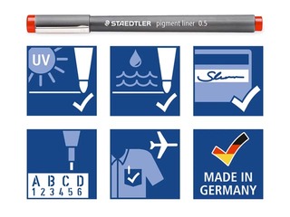Flomāsterpildspalvu komplekts STAEDTLER, 0.5mm, 6 krāsas