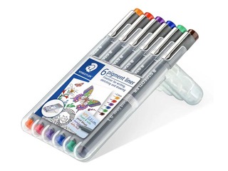 Кoмплект фломастеров STAEDTLER Fineliner, 0.3мм, 6 разных цветов