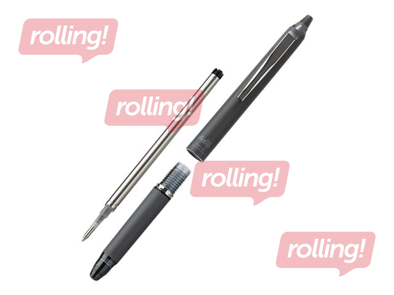 Pildspalva Pilot Frixion Clicker Zone, dzēšama, 0.7mm, pelēks korpuss,melna tinte