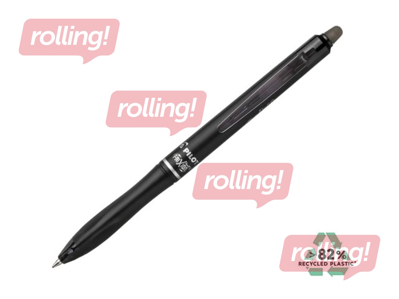 Pildspalva rolleris Pilot, Frixion Ball Plus, dzēšama, melna tinte, 0.7mm