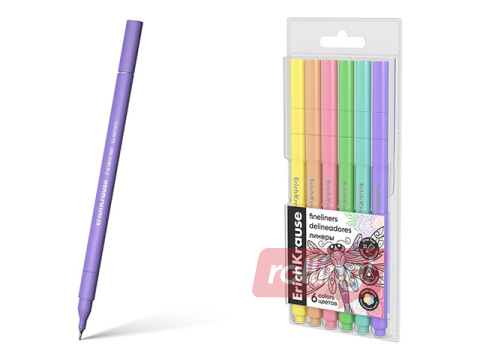 Flomāsterpildspalvu komplekts ErichKrause,  Art Spirit Pastel, 0.4mm, 6 krāsas