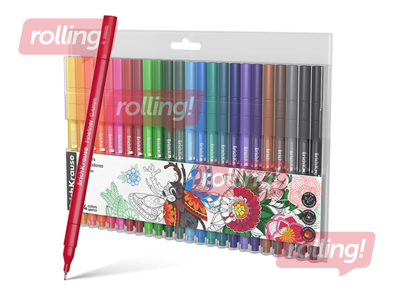 Fineliner pen set ErichKrause, Art Spirit, 0.4mm, 24 colors