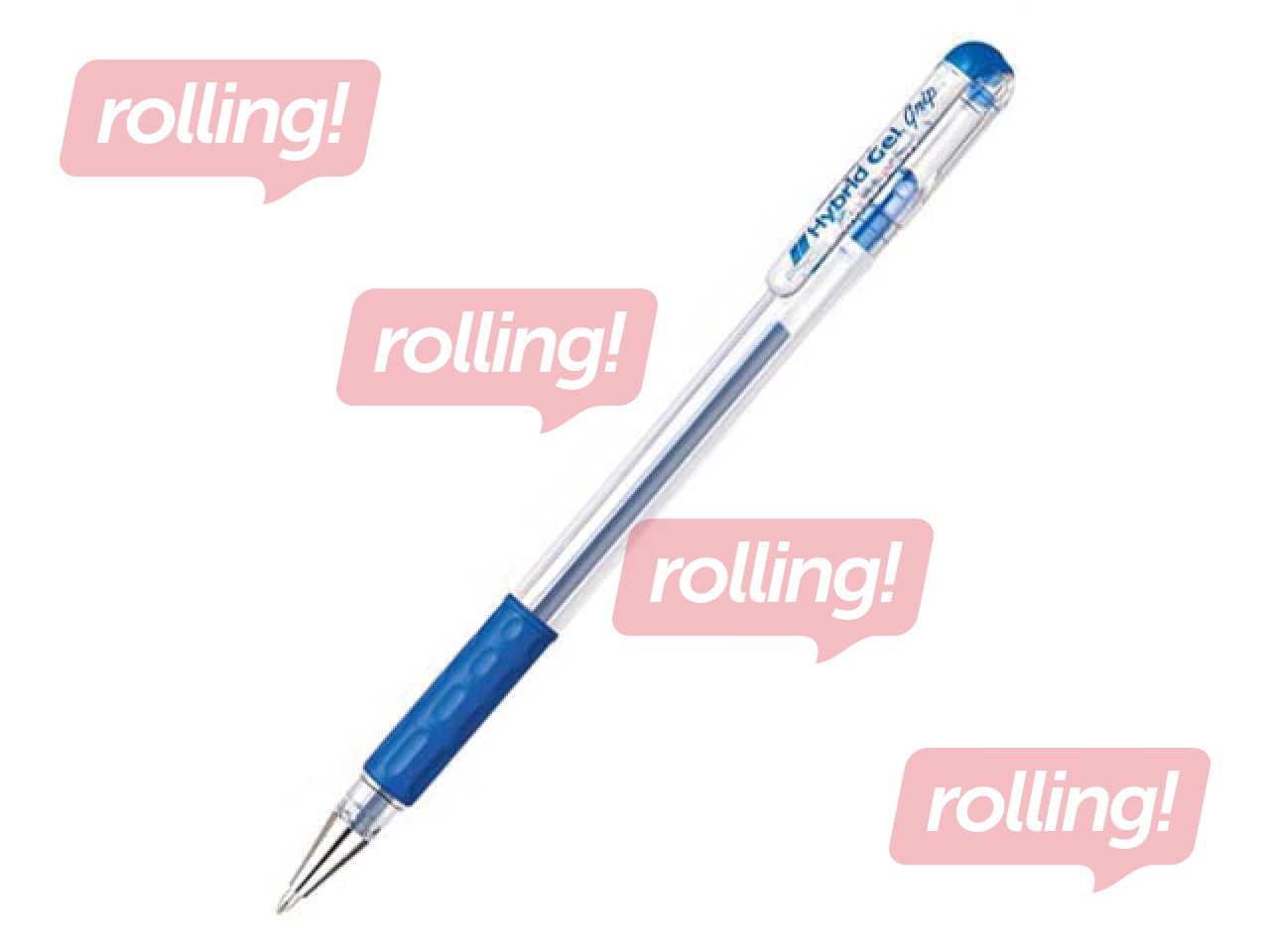 Gēla pildspalva Pentel Hybrid Grip K116, zila