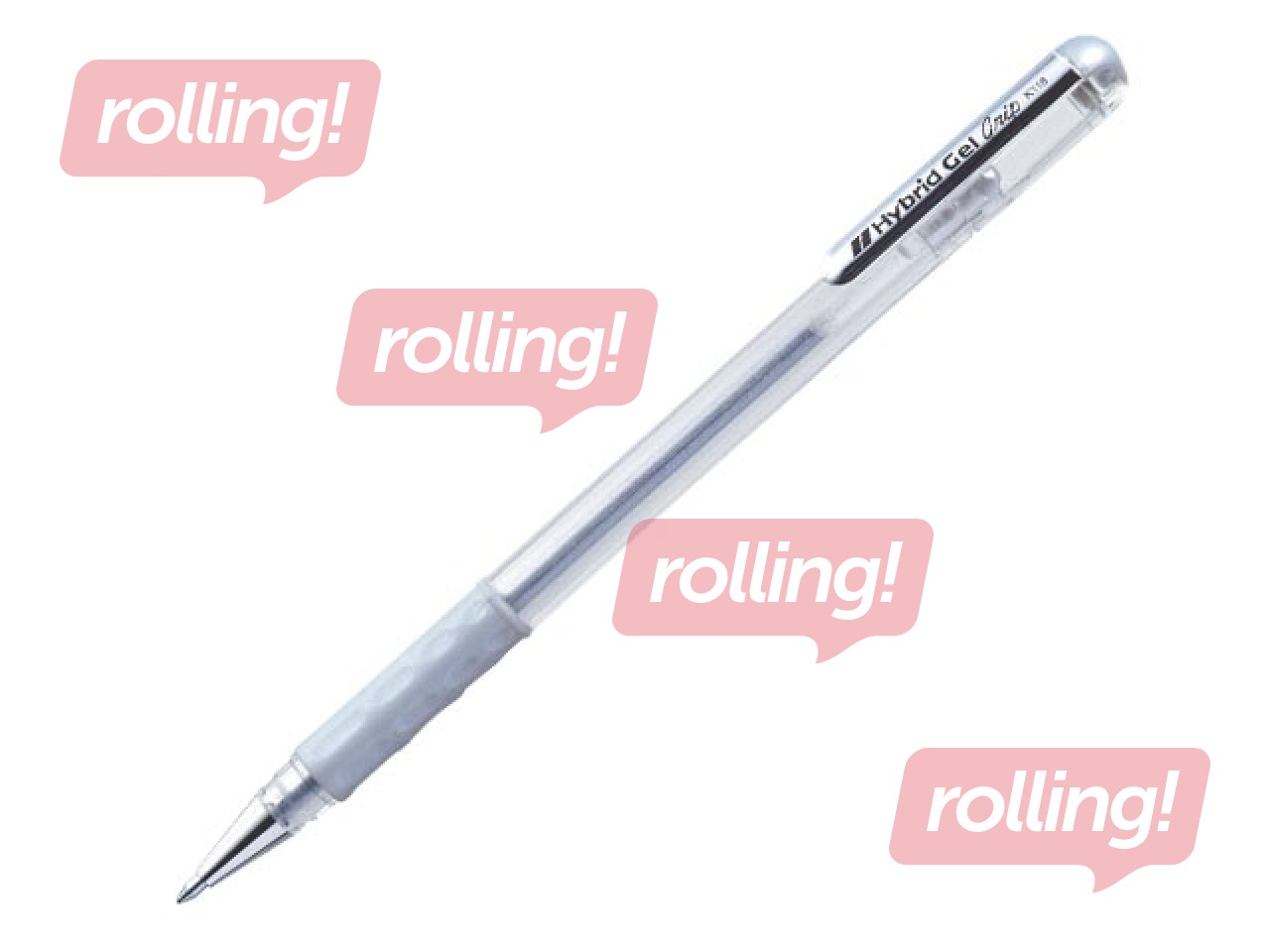 Гелевая ручка Pentel Hybrid Grip K118, серебро