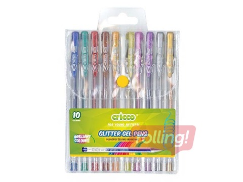 Geelpliiatsite komplekt Cricco Glitter, 10 tk.