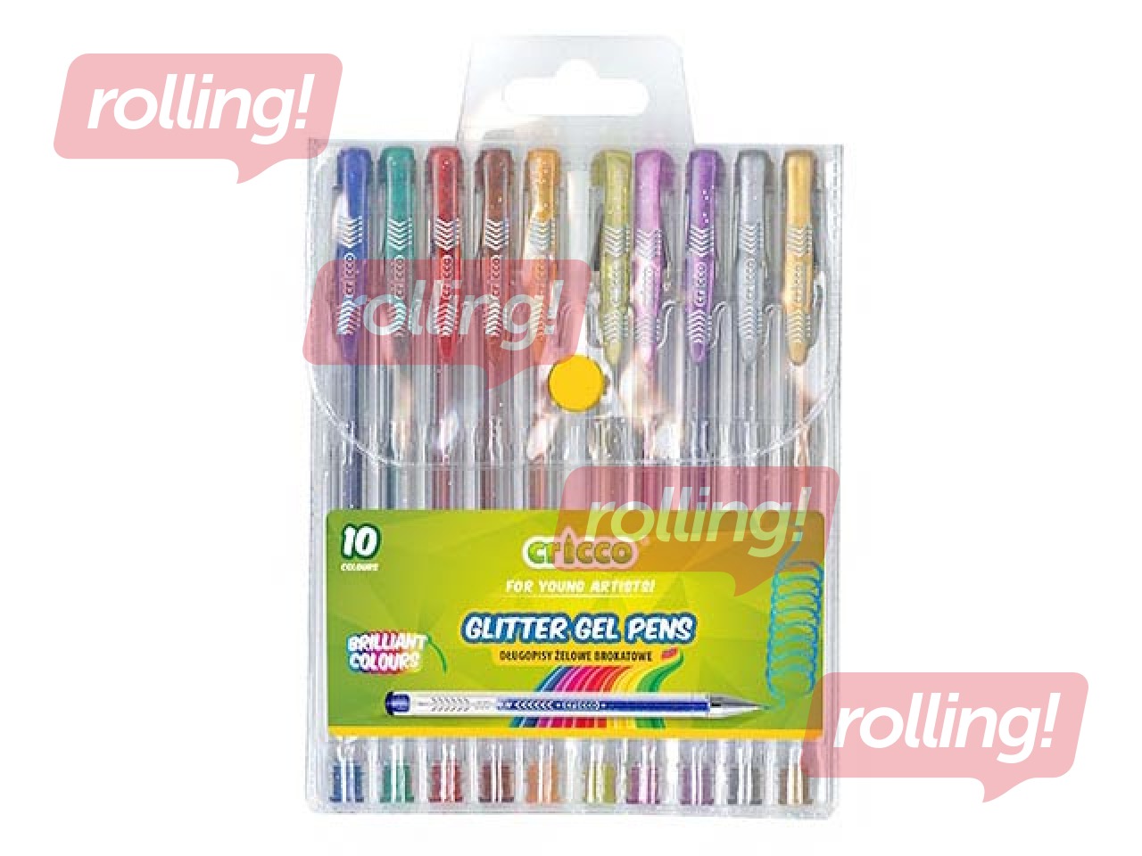 Gel pen set Cricco Glitter, 10 pcs.