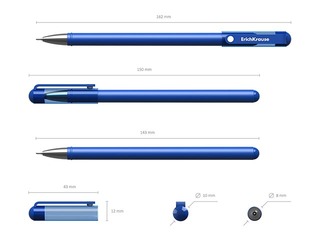 Gēla pildspalva ErichKrause G-Soft, 0.38mm, zila