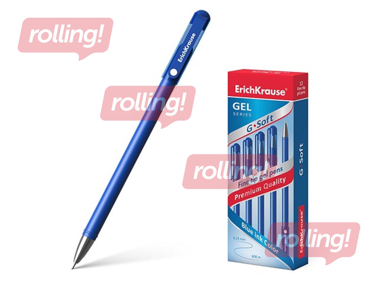 Gēla pildspalva ErichKrause G-Soft, 0.38mm, zila