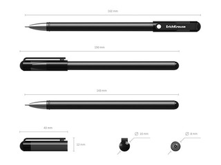 Gēla pildspalva ErichKrause G-Soft, 0.38mm, melna