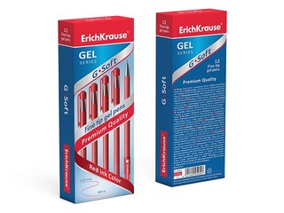 Gēla pildspalva ErichKrause G-Soft, 0.38mm, sarkana