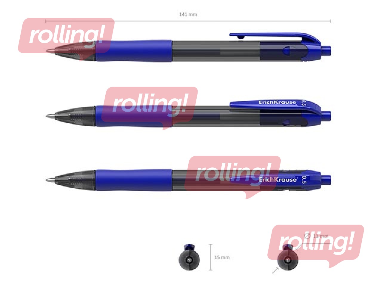 Gēla pildspalva ErichKrause Smart-Gel, 0.5mm, zila