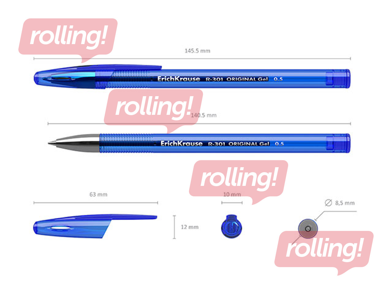 Gēla pildspalva ErichKrause R-301 Original, zila