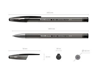 Gēla pildspalva ErichKrause R-301 Original, melna