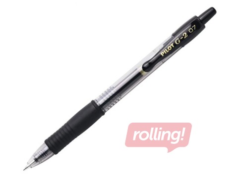 Gēla pildspalva PILOT G-2, 0.7mm, melna tinte