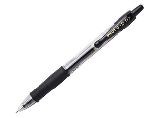 Gēla pildspalva PILOT G-2, 0.7mm, melna tinte