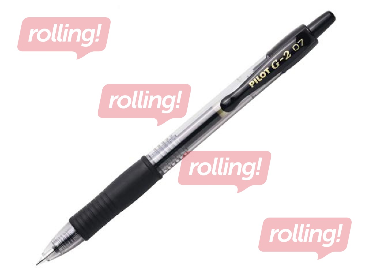 Gēla pildspalva PILOT G-2, 0.7mm, melna tinte