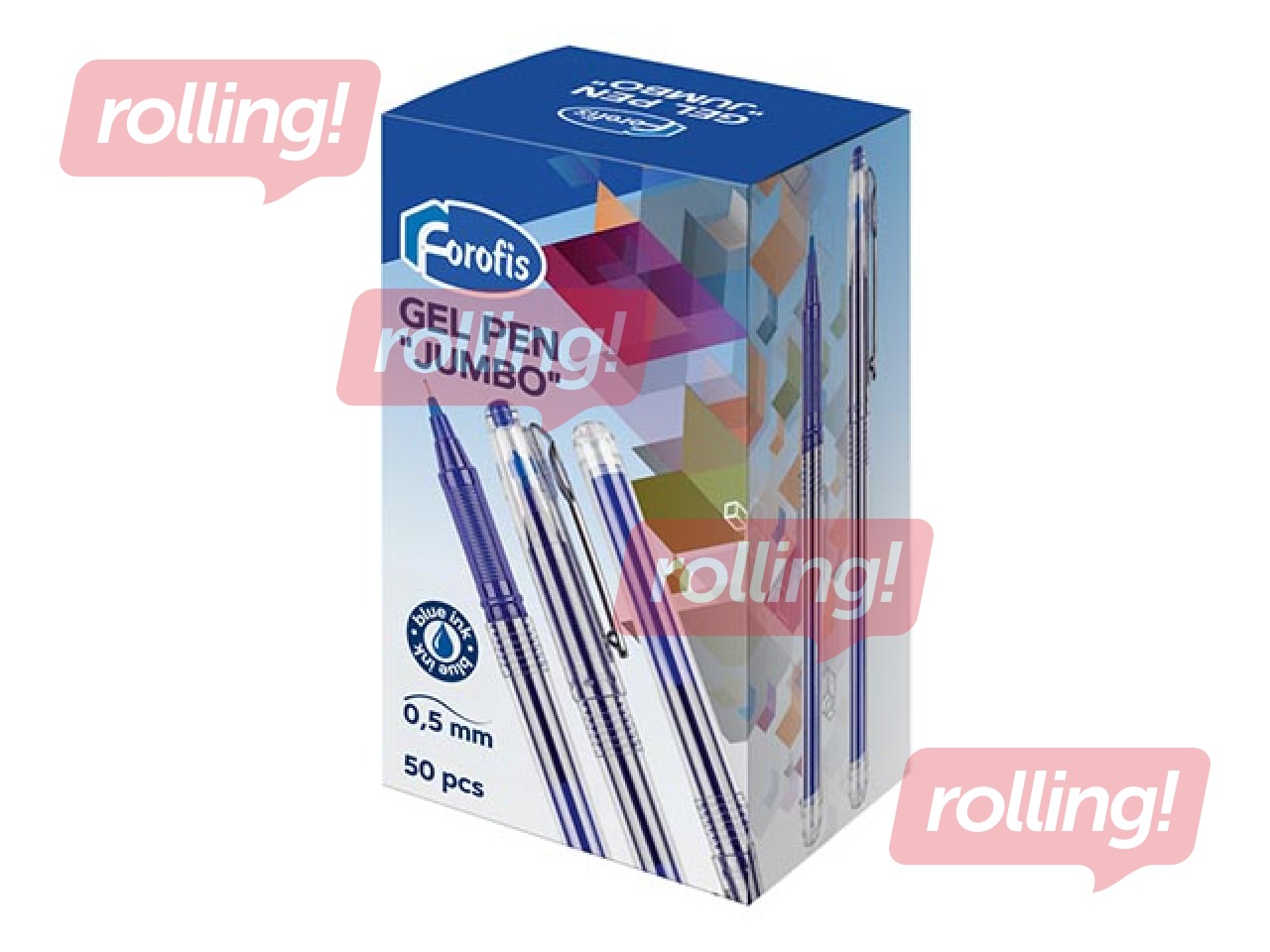 Gēla pildspalva Forofis Jumbo, 0.5mm, zila