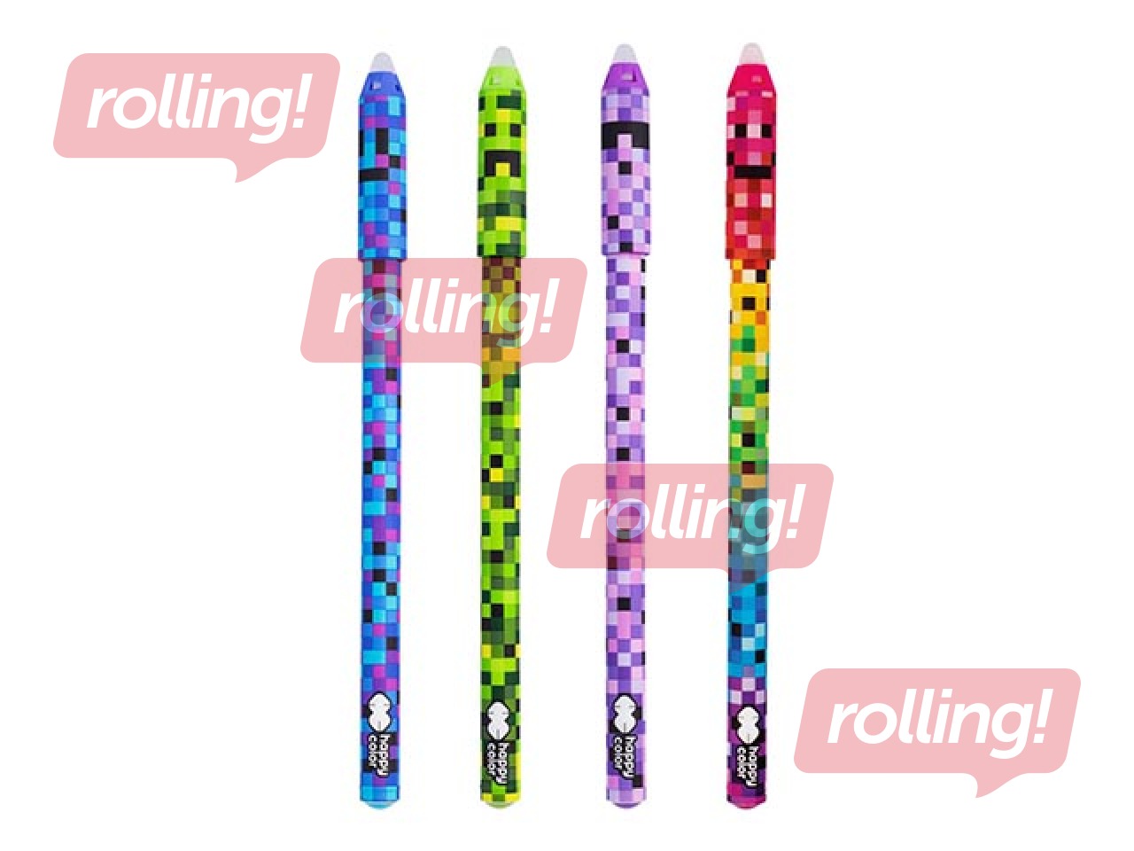 Gēla pildspalva Happy Color Pixi, dzēšama, 0.5mm, zila tinte