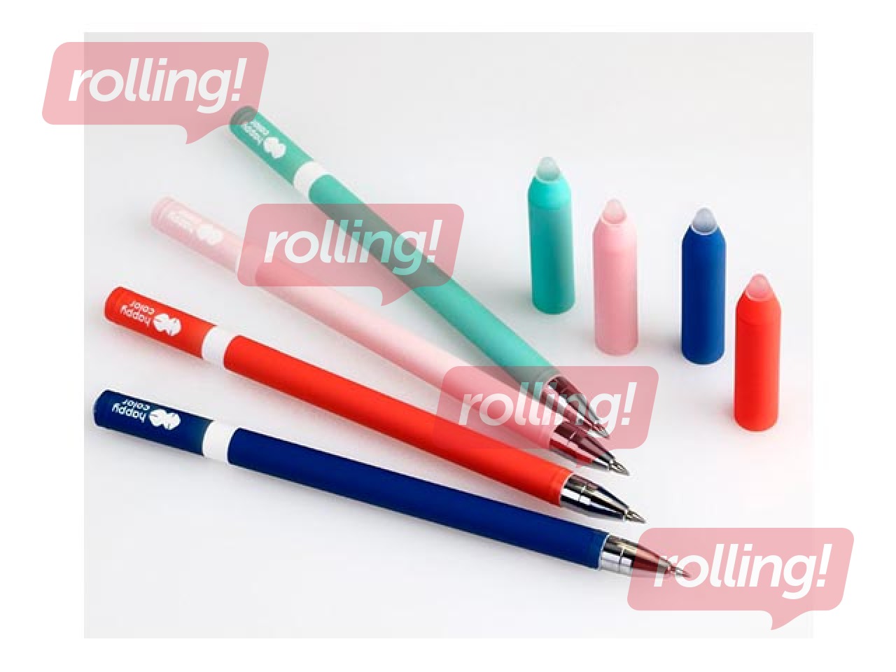 Gēla pildspalvu komplekts Happy Color Trendy, dzēšamas, zila tinte, 0.5mm, 2 gab.