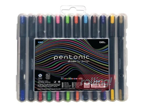 Gel pen set Linc Pentonic, 12 colors