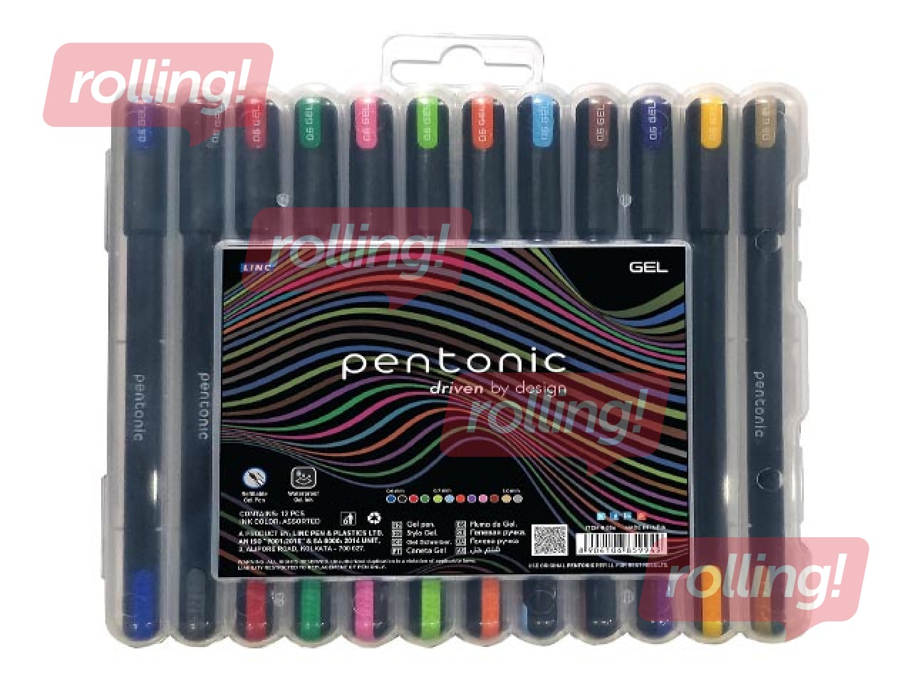 Gēla pildspalvu komplekts Linc Pentonic, 12 krāsas