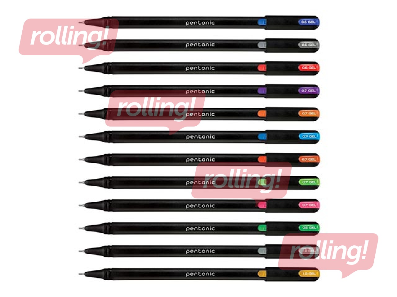 Gēla pildspalvu komplekts Linc Pentonic, 12 krāsas