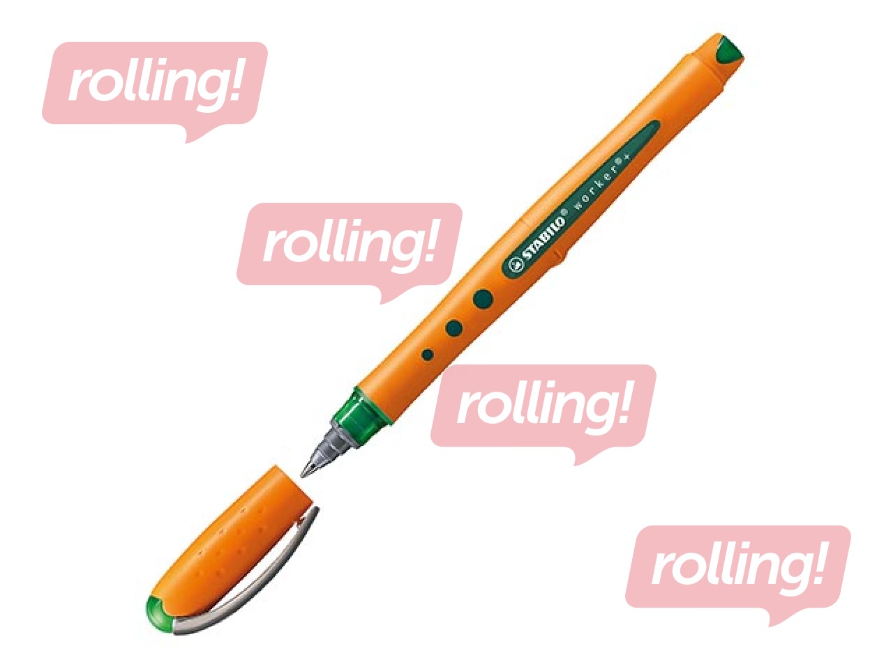 Gēla pildspalva Stabilo worker+ finel, 0.3mm, zaļa