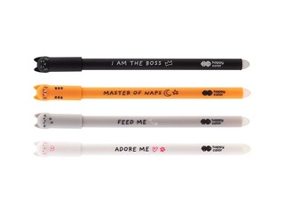 Gel pen Happy Color, Kitty, erasable, blue ink, 0.5mm