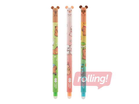 Gēla pildspalva dzēšama Happy Color Capibara, 0.5 mm, zila tinte
