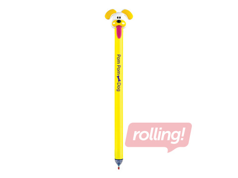 Gēla pildspalva dzēšama Pom Pom Dog, zila tinte, 0.5mm