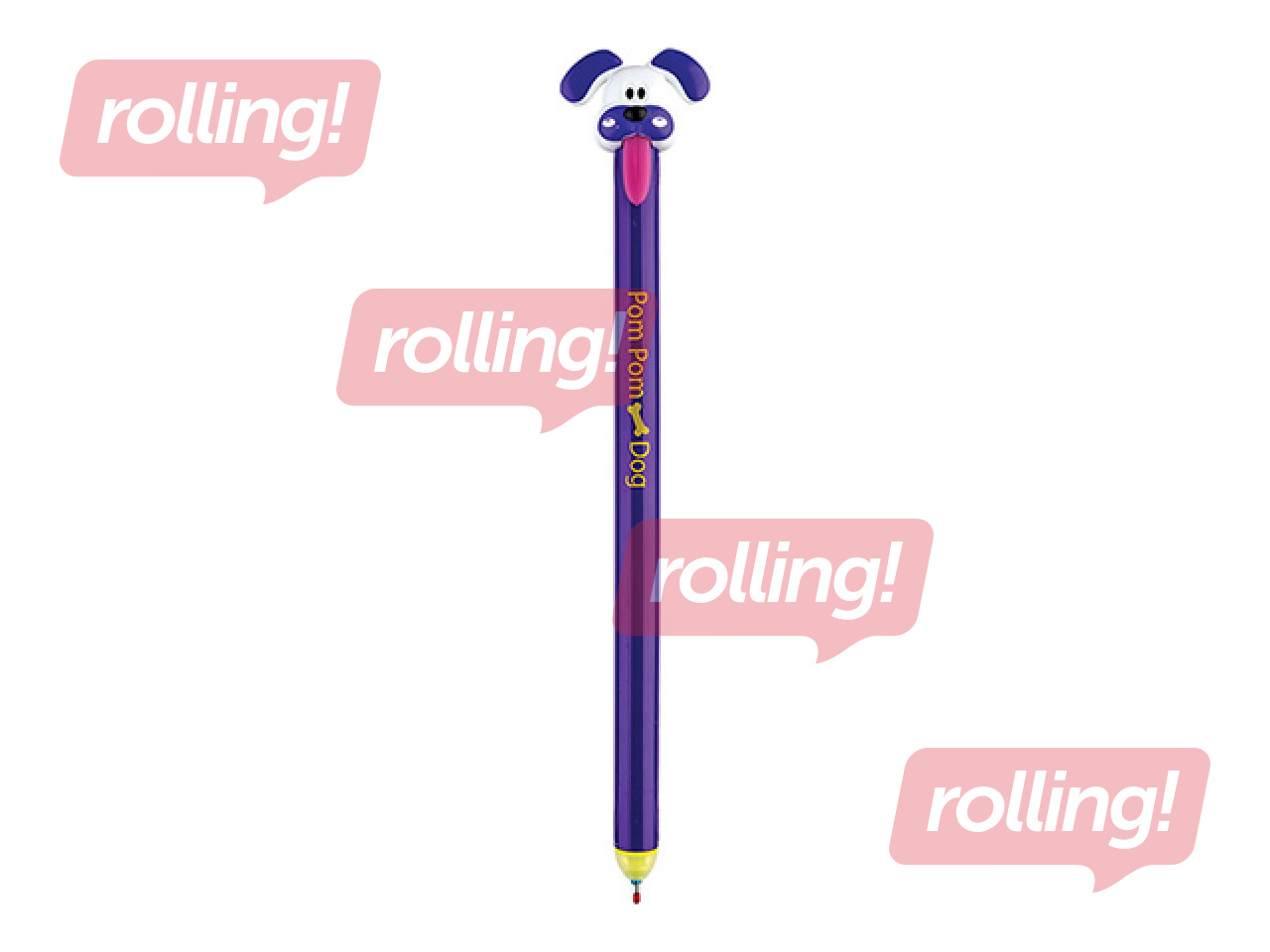 Erasable gel pen Pom Pom Dog, blue ink, 0.5mm