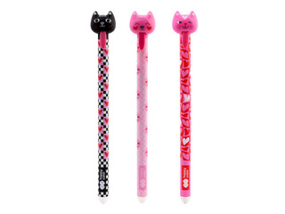 Erasable gel pen Happy Color Cats, blue ink, 0.5mm