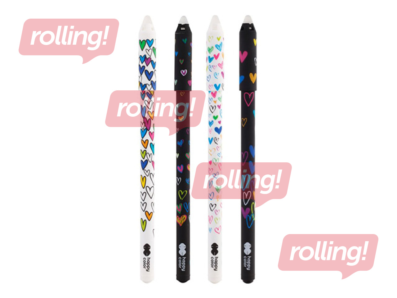 Gēla pildspalva dzēšama Happy Color My Love, zila tinte, 0.5mm